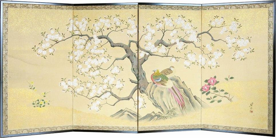 桜に金鶏鳥－Cherry Blossoms and Golden Pheasant－